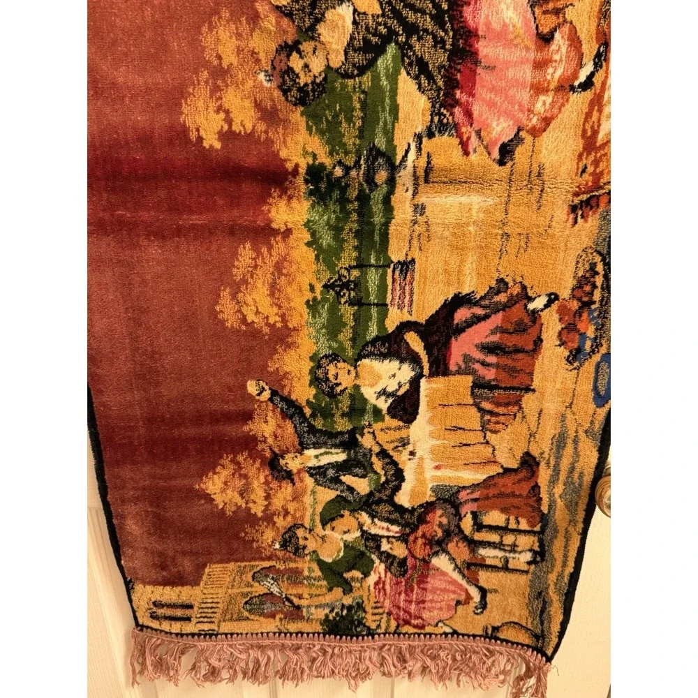Vintage Tapestry Spanish Flamenco Dancers Scene  Vibrant Colors 39